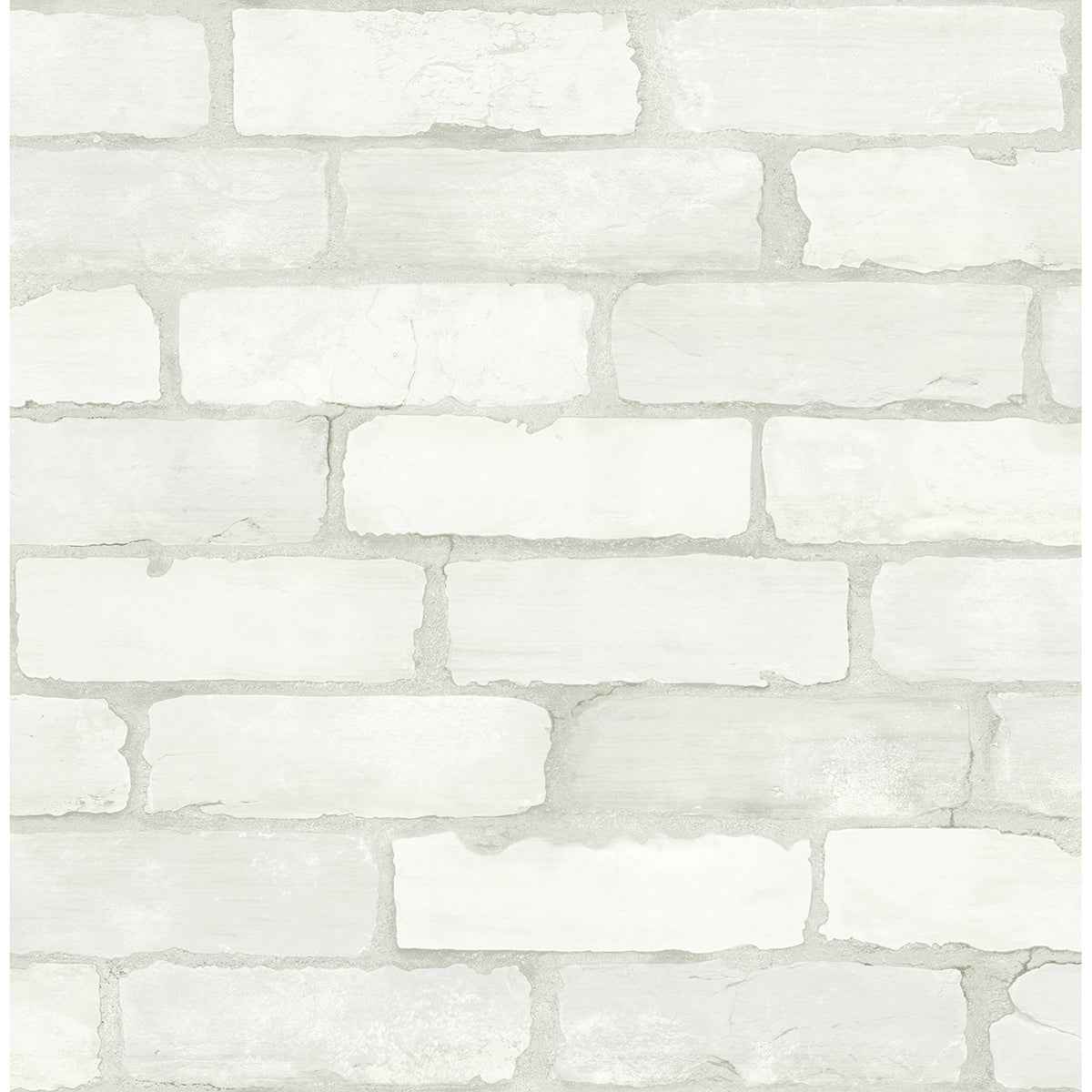 Limewashed White Weathered Brick Wallpaper - York Wallcoverings - AST4075 - York Wallcoverings Wallpaper