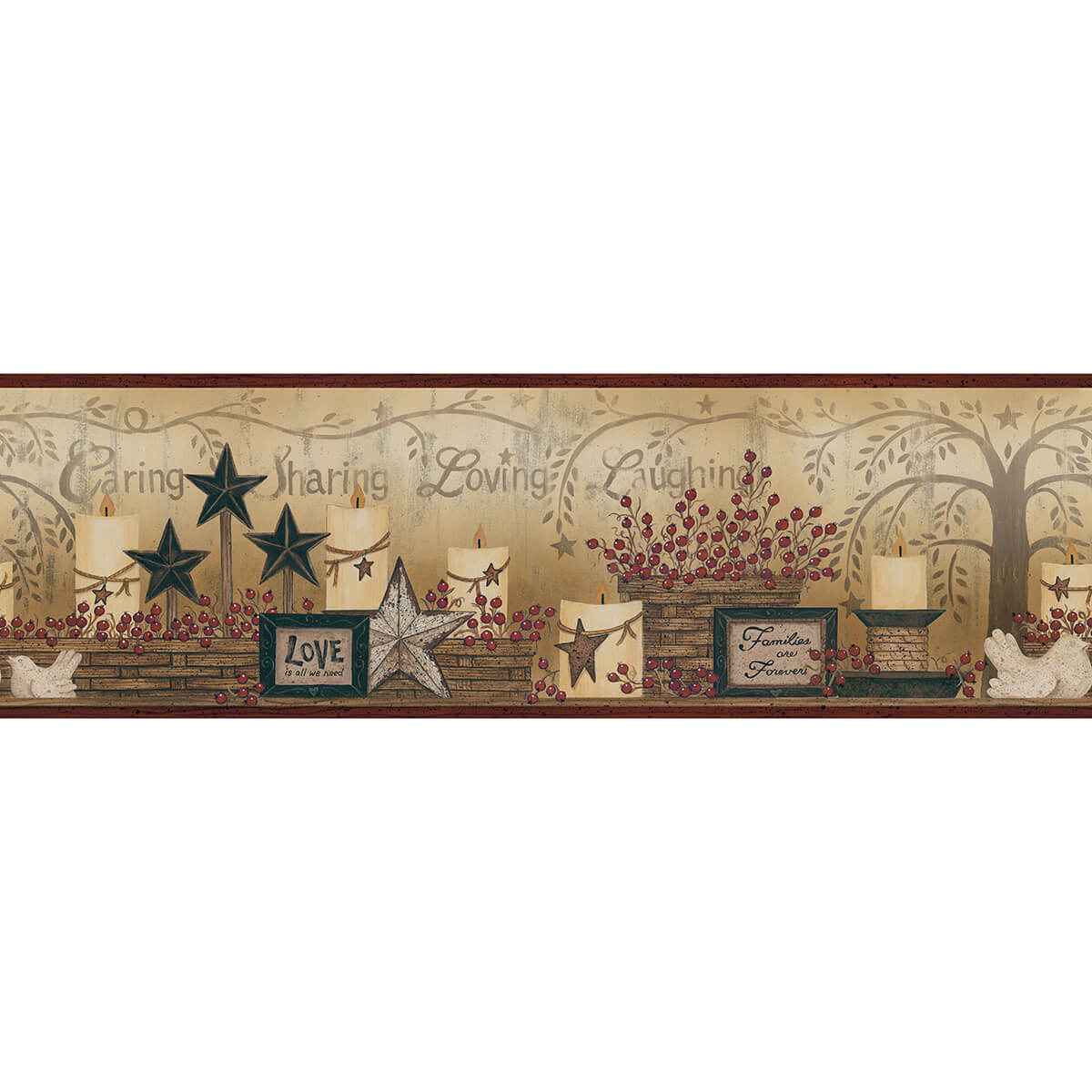 Caring Candles Red Country Wallpaper - York Wallcoverings - 3123-2281 - York Wallcoverings Wallpaper