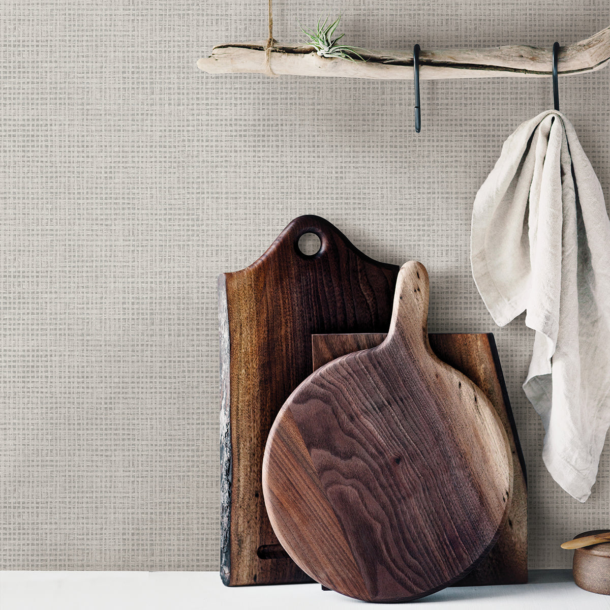 nimmie-light-grey-basketweave-wallpaper-york-wallcoverings-3123-10010 - York Wallcoverings Papel pintado