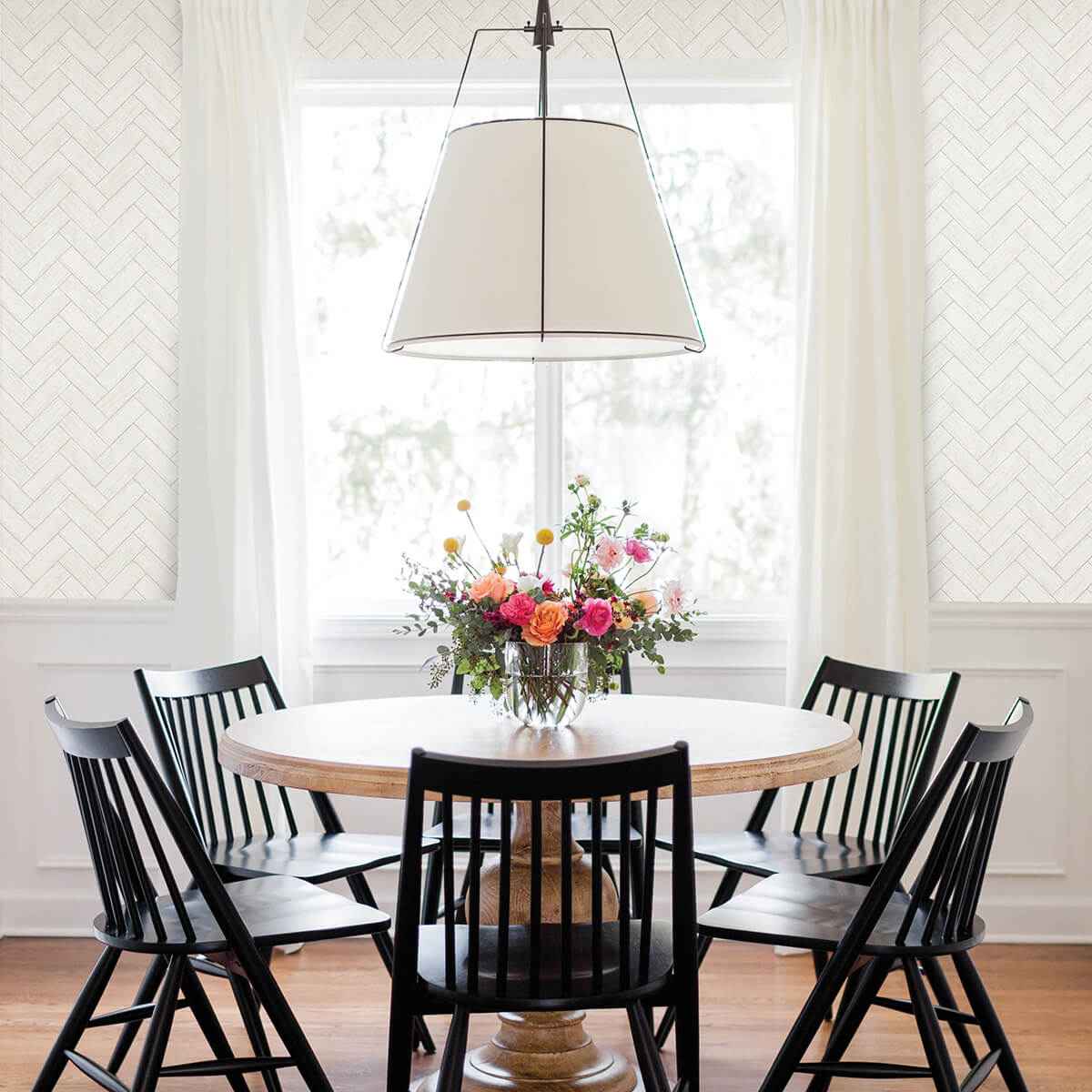 Kaliko White Wood Herringbone Wallpaper - York Wallcoverings - 3123-10100 - York Wallcoverings Wallpaper