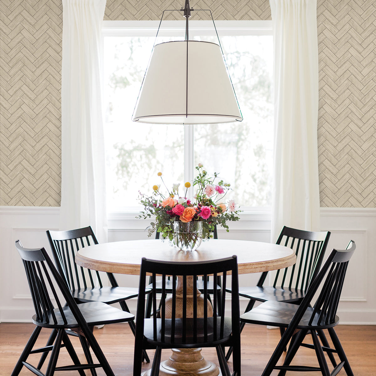 kaliko-taupe-wood-herringbone-wallpaper-york-wallcoverings-3123-10105 - York Wallcoverings Papel pintado