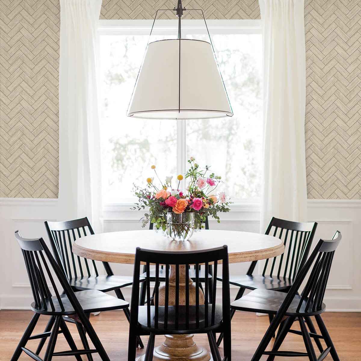 Kaliko Taupe Wood Herringbone Wallpaper - York Wallcoverings - 3123-10105 - York Wallcoverings Wallpaper