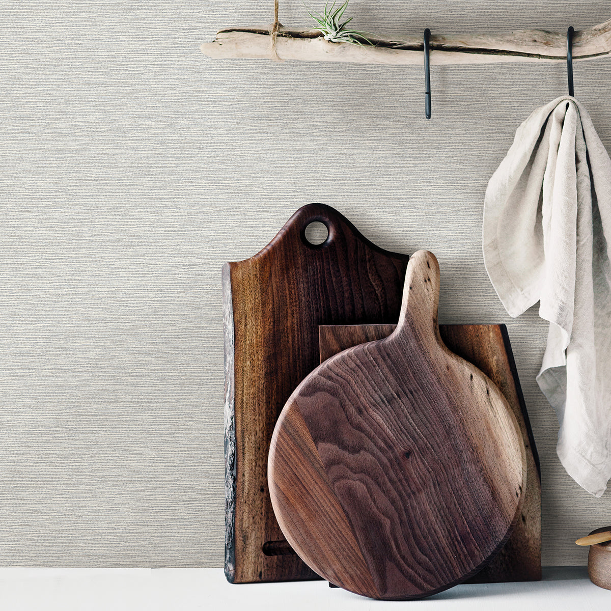 gump-light-grey-faux-grasscloth-wallpaper-york-wallcoverings-3123-10210 - York Wallcoverings Papel pintado