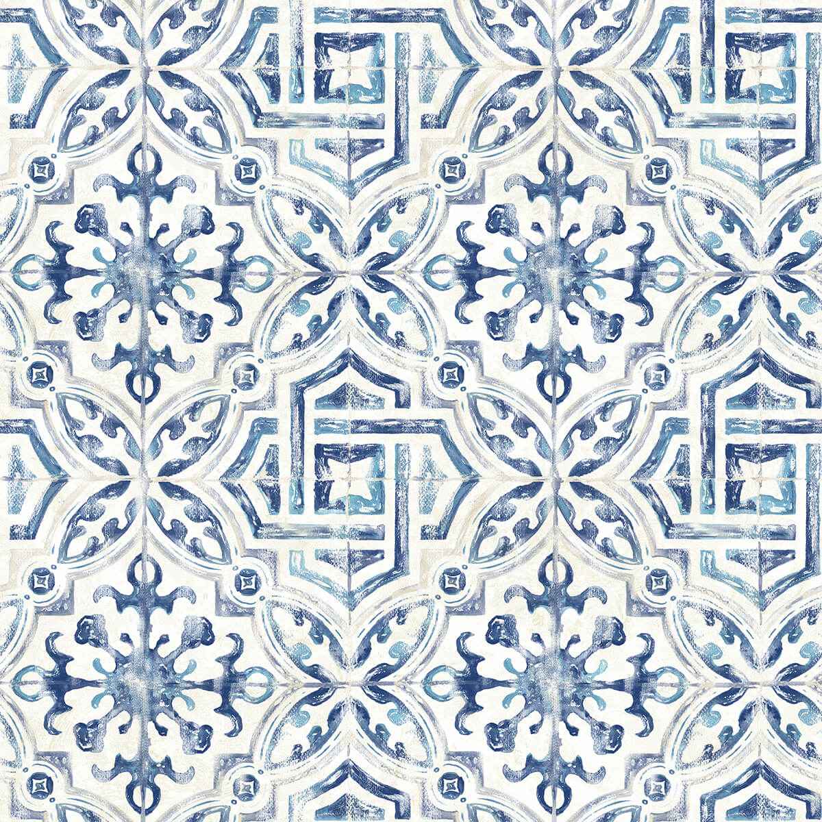 Sonoma Blue Spanish Tile Wallpaper - York Wallcoverings - 3123-12332