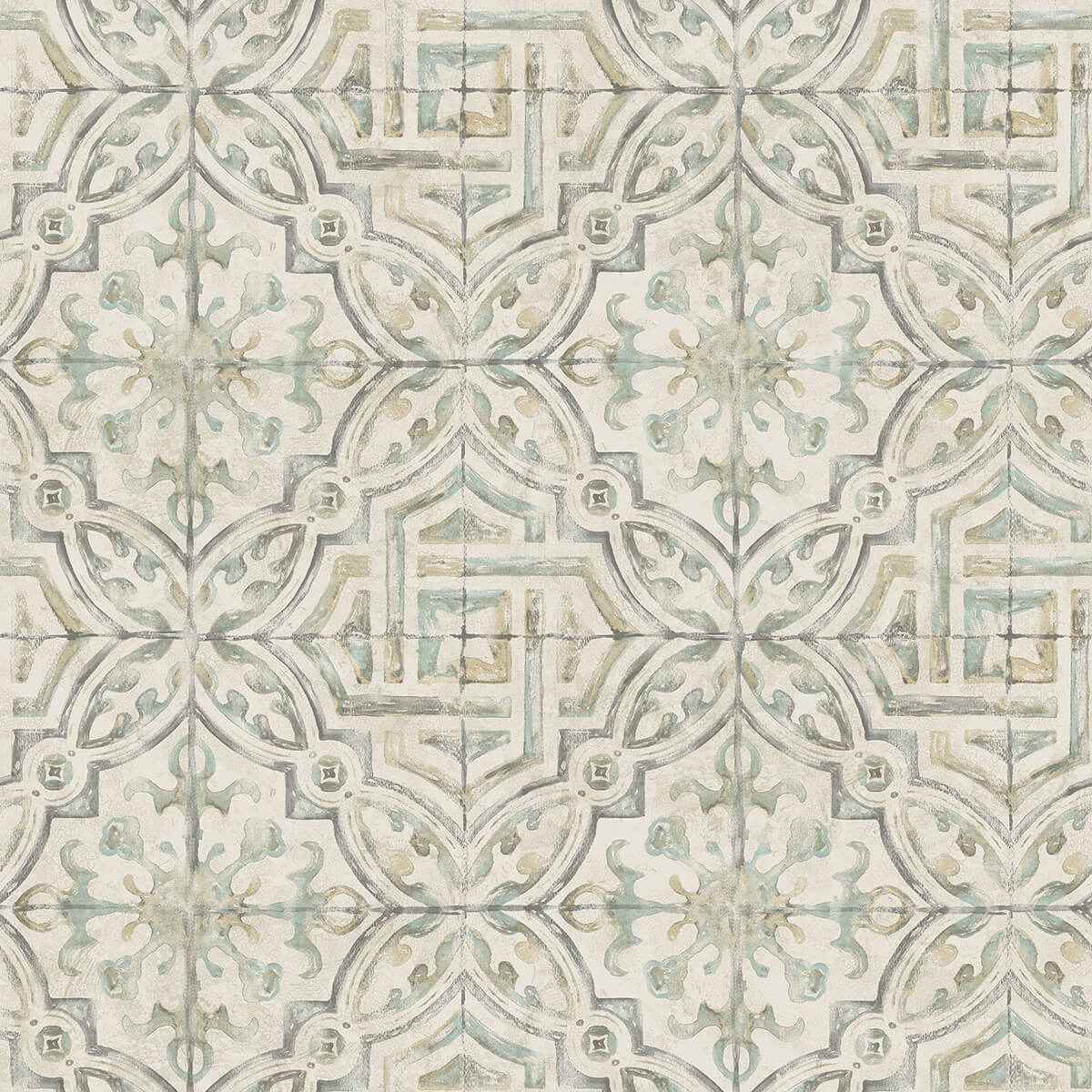Sonoma Grey Spanish Tile Wallpaper - York Wallcoverings - 3123-12335 - York Wallcoverings Wallpaper