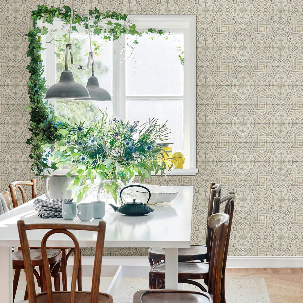 sonoma-grey-spanish-tile-wallpaper-york-wallcoverings-3123-12335 - York Wallcoverings Wallpaper