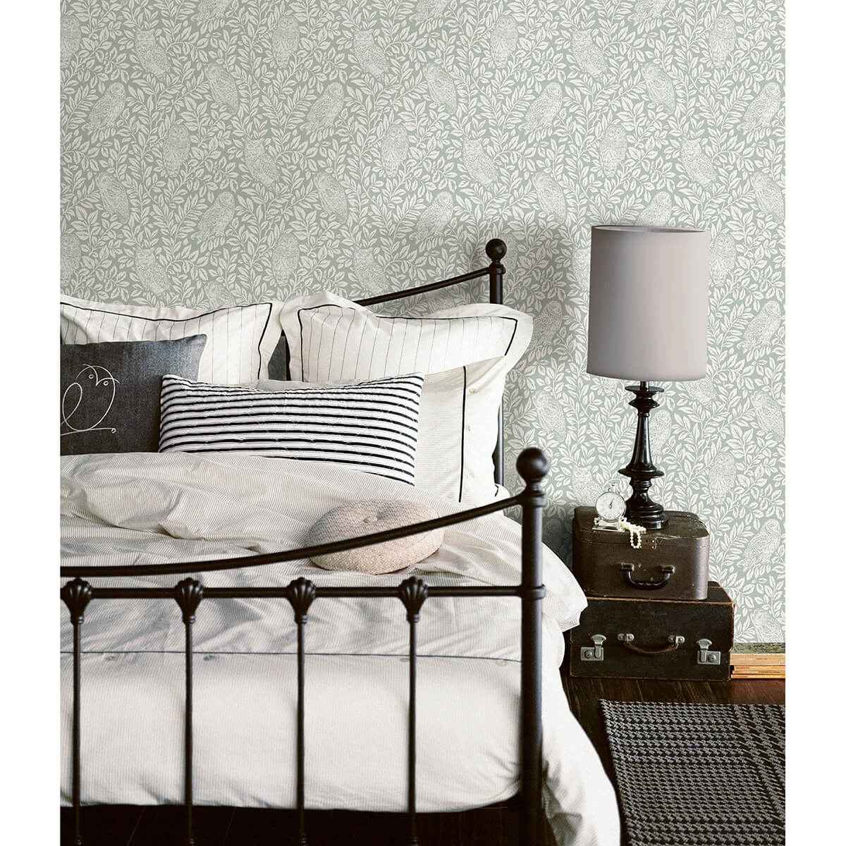 Parliament Seafoam Owl Wallpaper - York Wallcoverings - 3123-12414 - York Wallcoverings Wallpaper