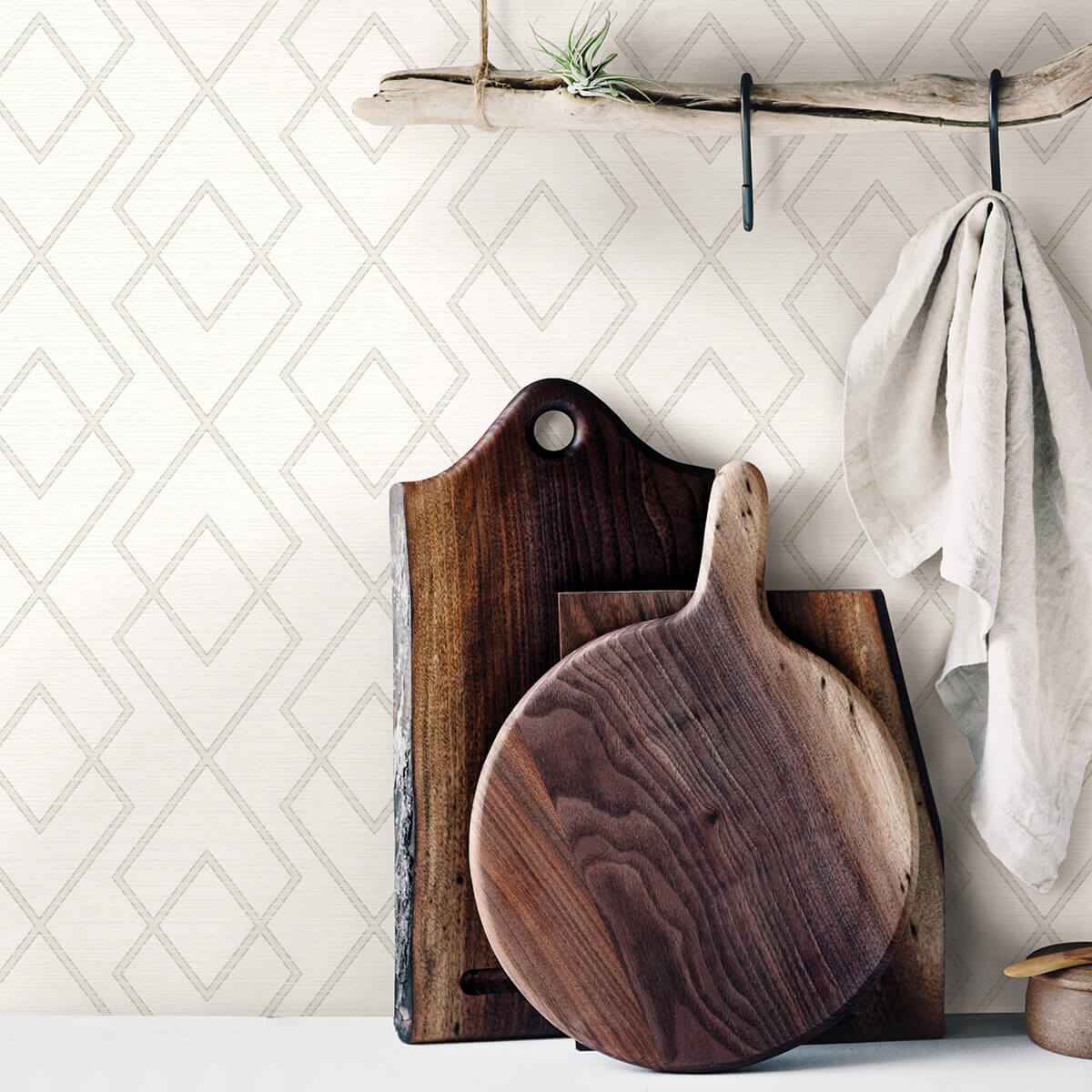 Blaze Taupe Trellis Wallpaper - York Wallcoverings - 3123-12423 - York Wallcoverings Wallpaper