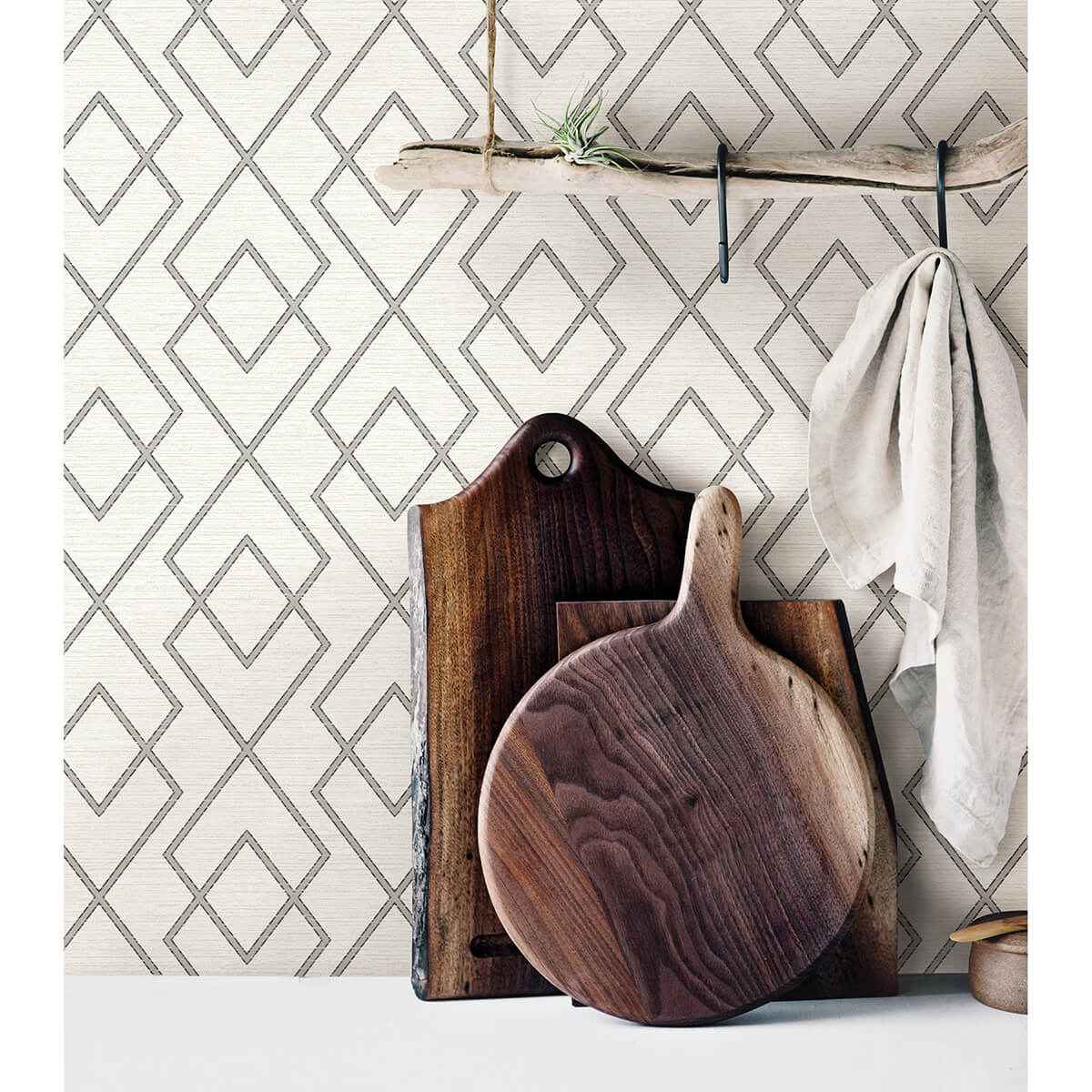 Blaze Grey Trellis Wallpaper - York Wallcoverings - 3123-12425 - York Wallcoverings Wallpaper