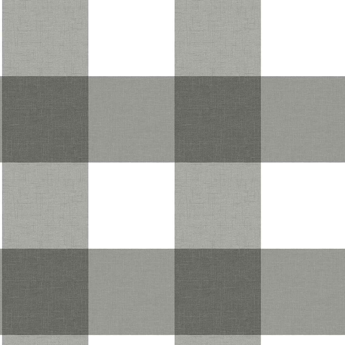 Amos Charcoal Gingham Wallpaper - York Wallcoverings - 3123-12532 - York Wallcoverings Wallpaper