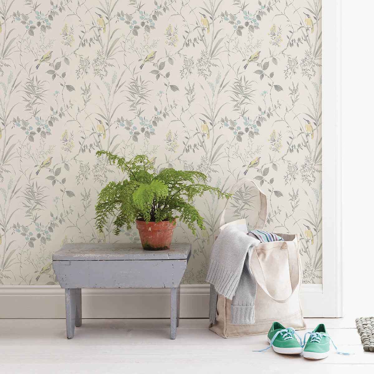 Imperial Garden Grey Botanical Wallpaper - York Wallcoverings - 3123-24172 - York Wallcoverings Wallpaper