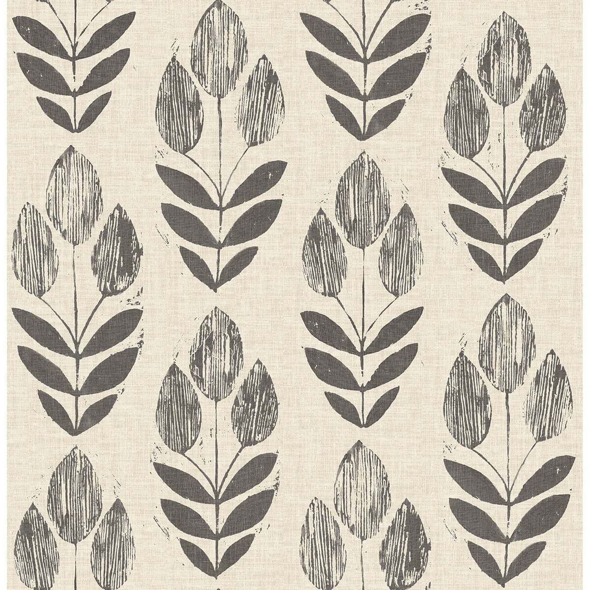 garland-black-block-tulip-wallpaper-york-wallcoverings-3123-24474 - York Wallcoverings Papel pintado