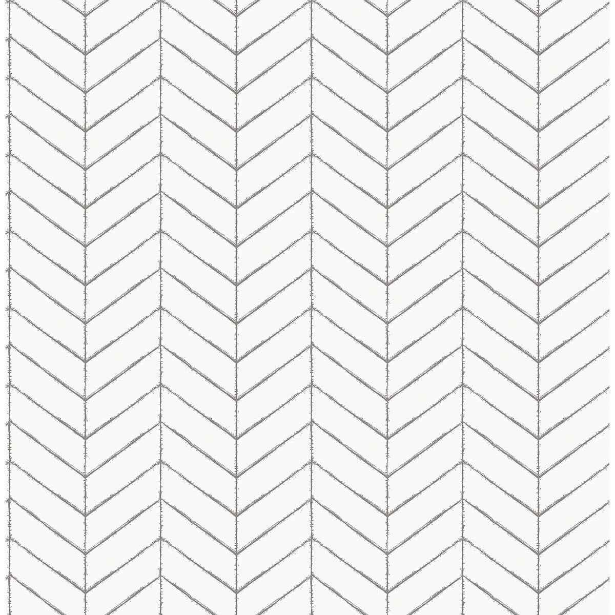 Bison Dark Grey Herringbone Wallpaper - York Wallcoverings - 3123-25097