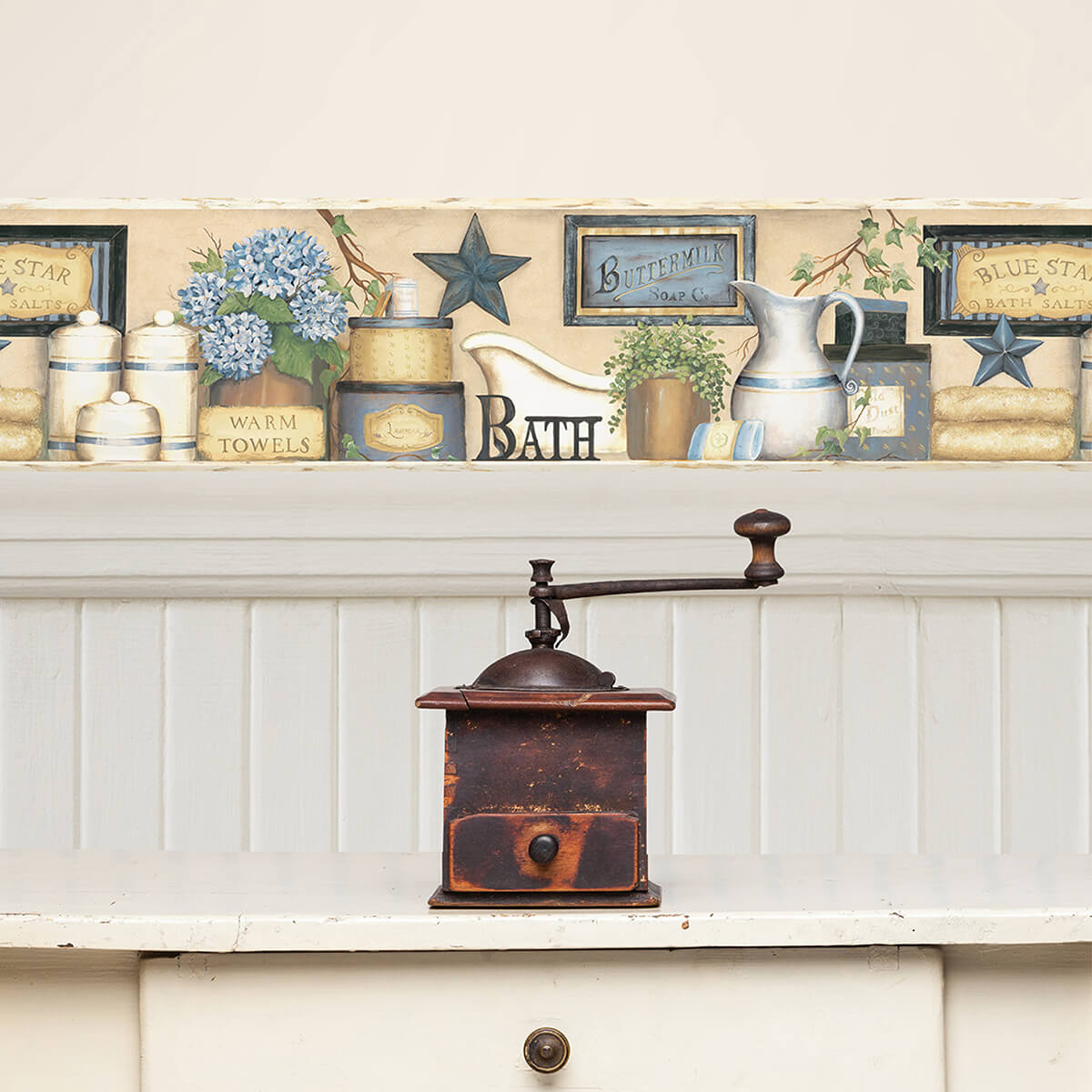 martha-blue-country-bath-wallpaper-york-wallcoverings-3123-63101 - York Wallcoverings Papel pintado