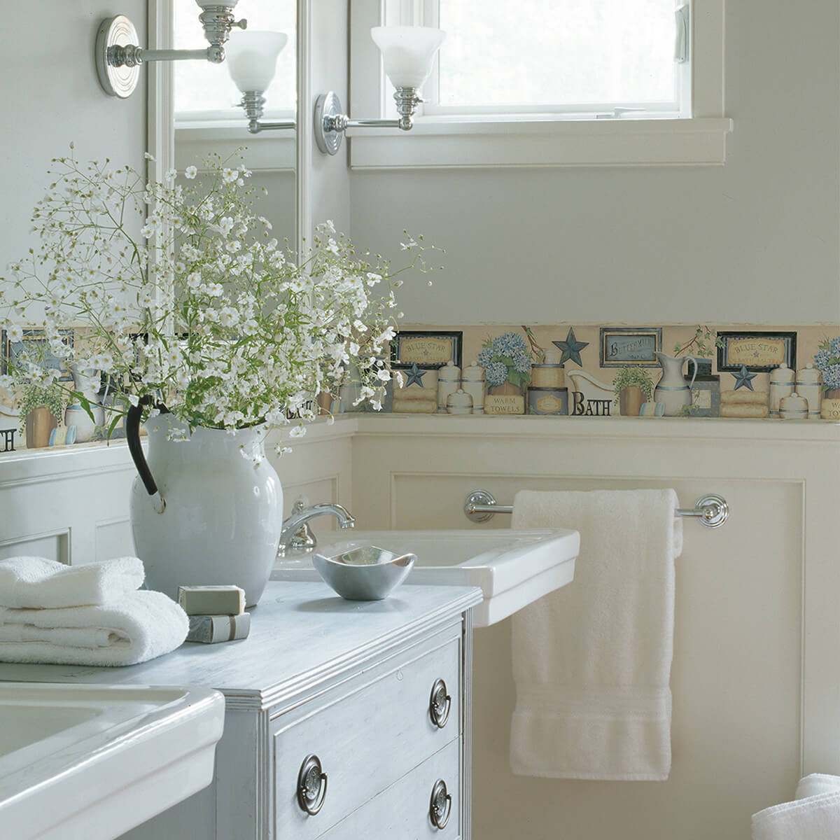 martha-blue-country-bath-wallpaper-york-wallcoverings-3123-63101 - York Wallcoverings Papel pintado