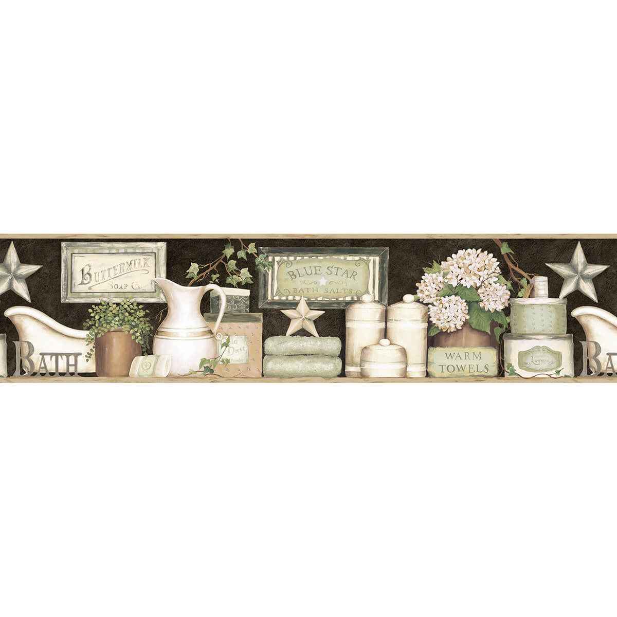 Martha Black Country Bath Wallpaper - York Wallcoverings - 3123-63102 - York Wallcoverings Wallpaper