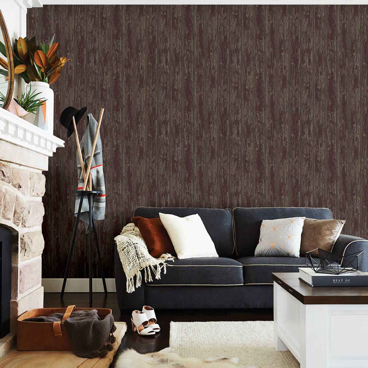 Whitman Red Weathered Wood Wallpaper - York Wallcoverings - 3123-66103 - York Wallcoverings Wallpaper