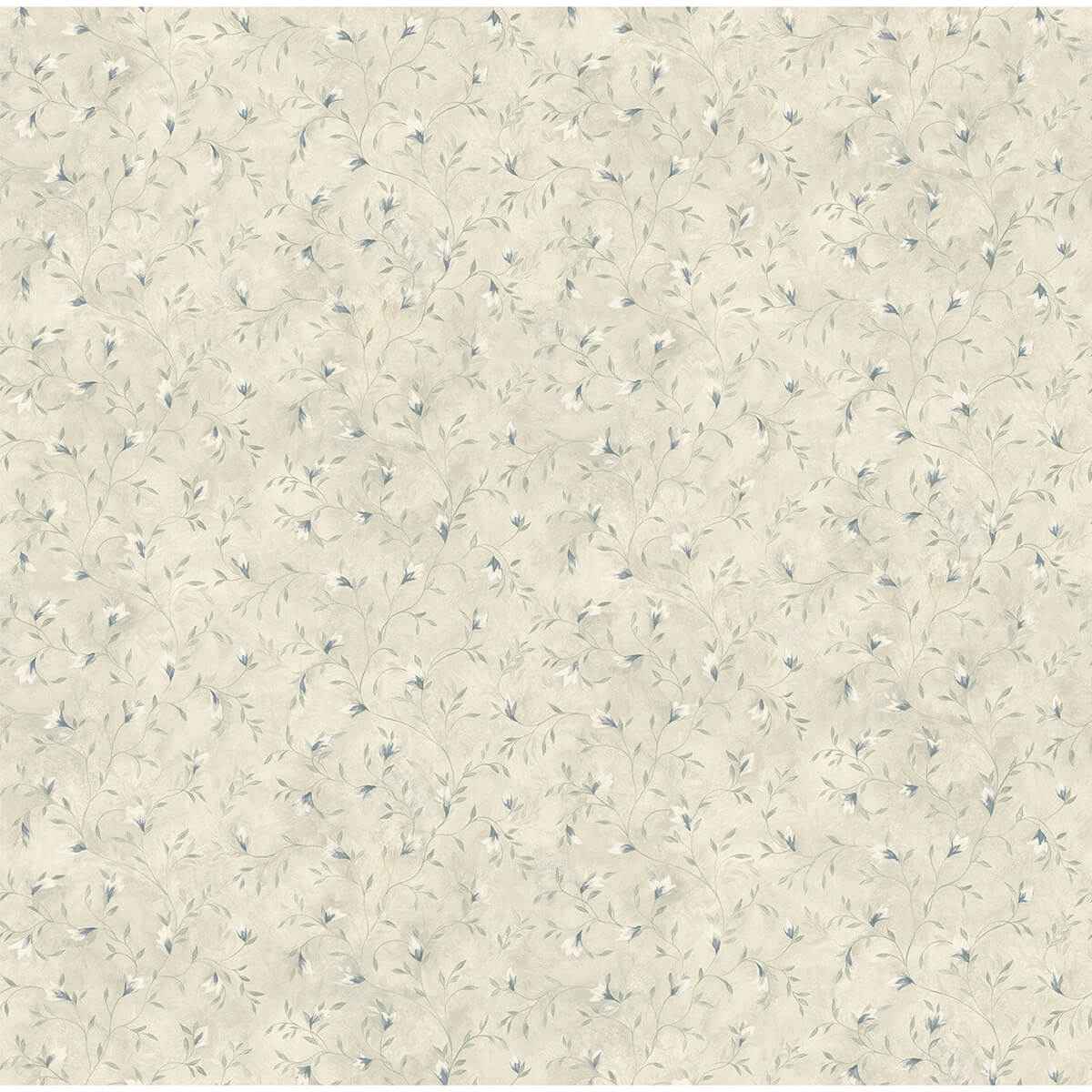 Eleanor Blue Folk Botanical Trail Wallpaper - York Wallcoverings - 3123-216113 - York Wallcoverings Wallpaper