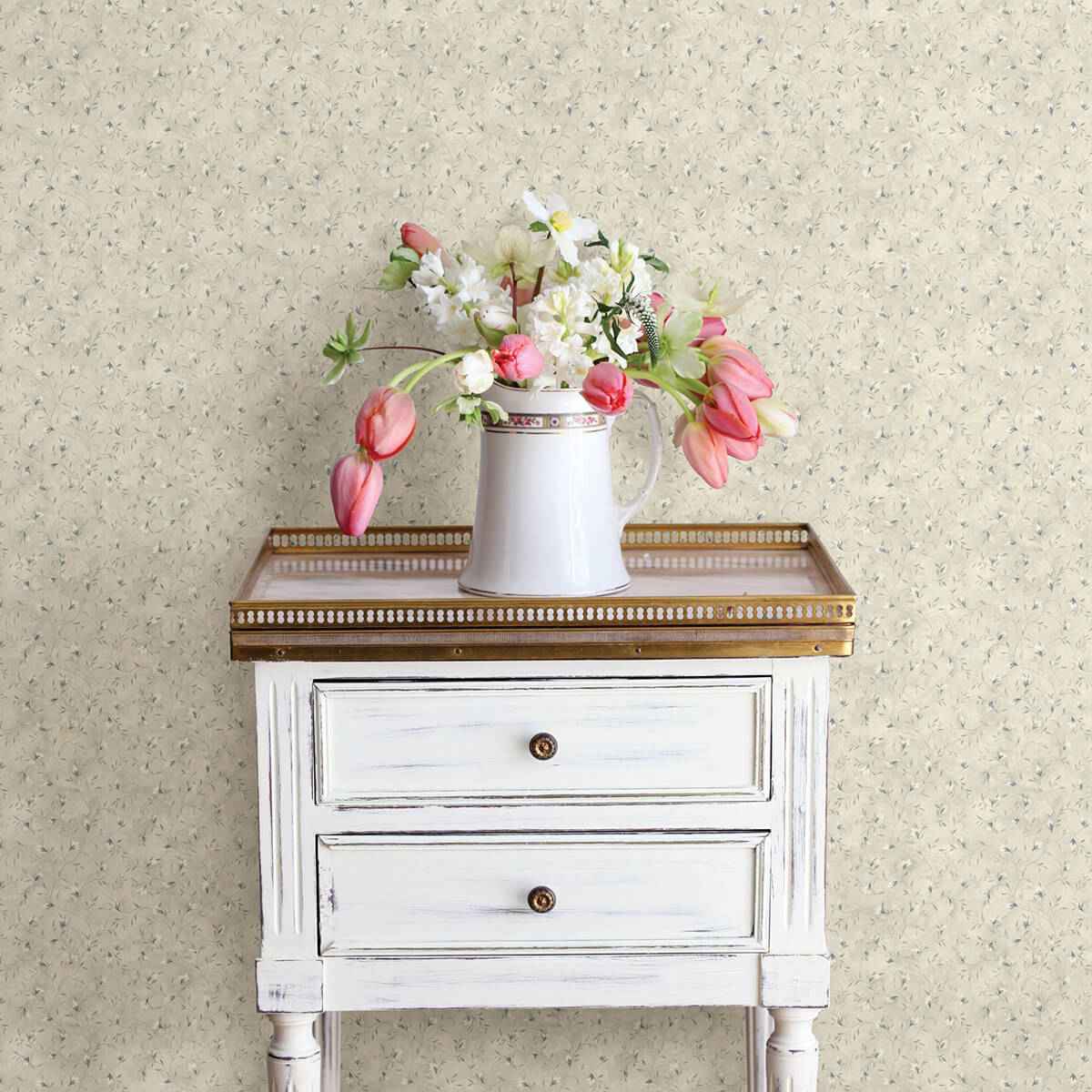 Eleanor Blue Folk Botanical Trail Wallpaper - York Wallcoverings - 3123-216113 - York Wallcoverings Wallpaper