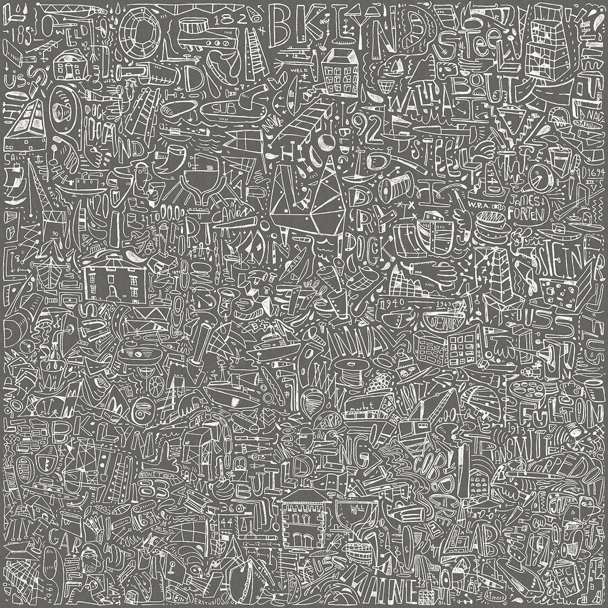 bklyn-navy-yard-grey-wall-mural-york-wallcoverings-astm4129 - York Wallcoverings Wallpaper