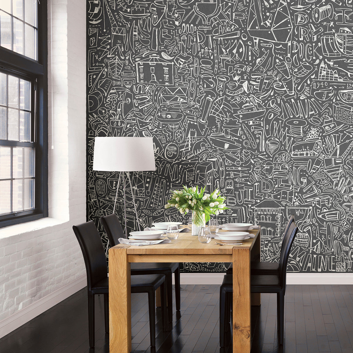 bklyn-navy-yard-grey-wall-mural-york-wallcoverings-astm4129 - York Wallcoverings Wallpaper