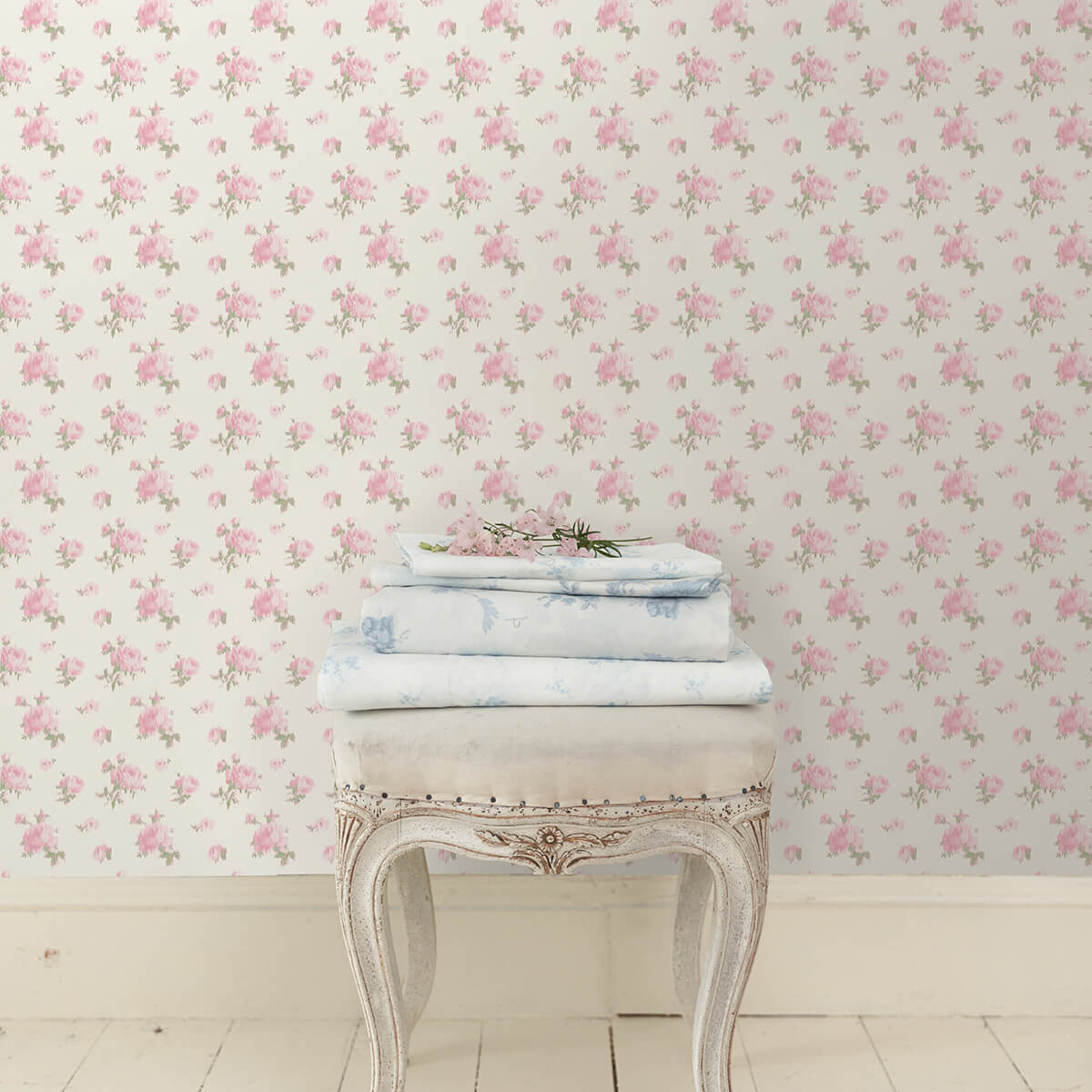 ikat-rose-tinted-petals-small-print-wallpaper-york-wallcoverings-ast4108 - York Wallcoverings Wallpaper