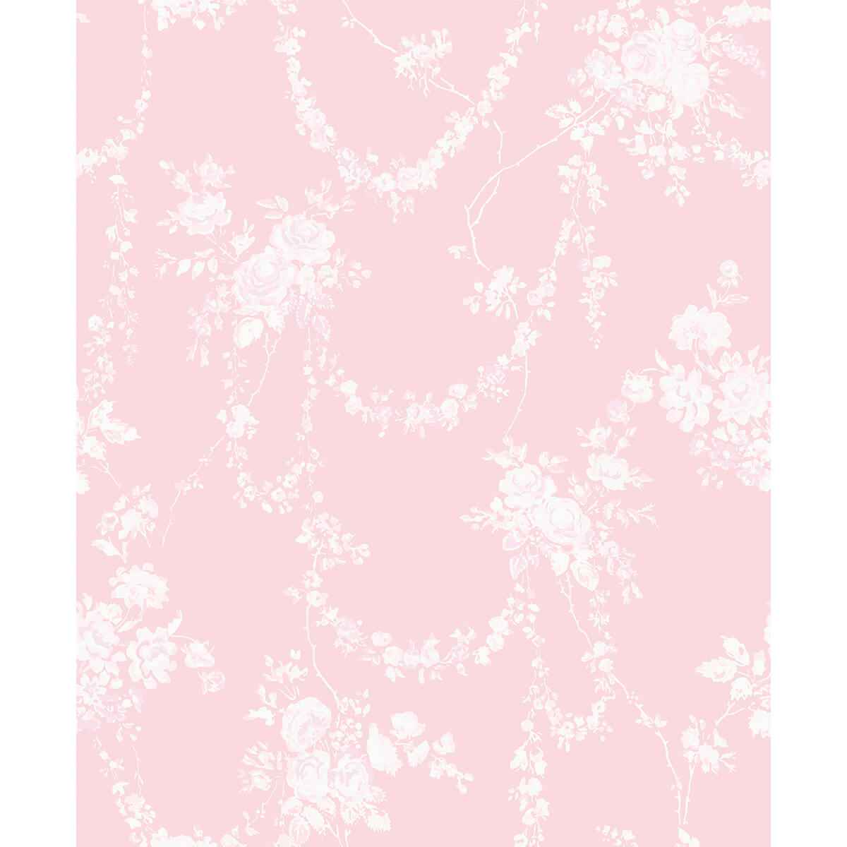 Chandelier Gates Easter Pink Floral Drape Wallpaper - York Wallcoverings - AST4110 - York Wallcoverings Wallpaper
