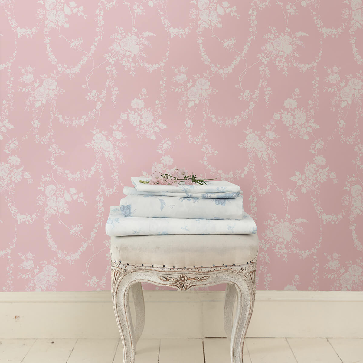 chandelier-gates-easter-pink-floral-drape-wallpaper-york-wallcoverings-ast4110 - York Wallcoverings Wallpaper
