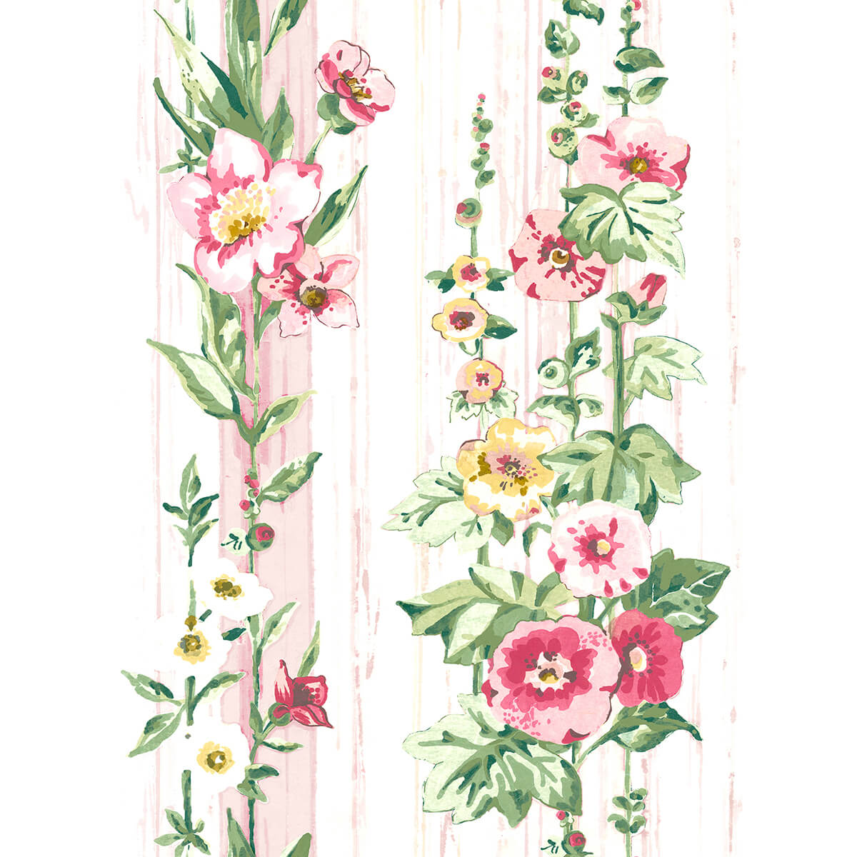 delisa-pink-floral-stripe-wallpaper-york-wallcoverings-ast3784 - York Wallcoverings Wallpaper