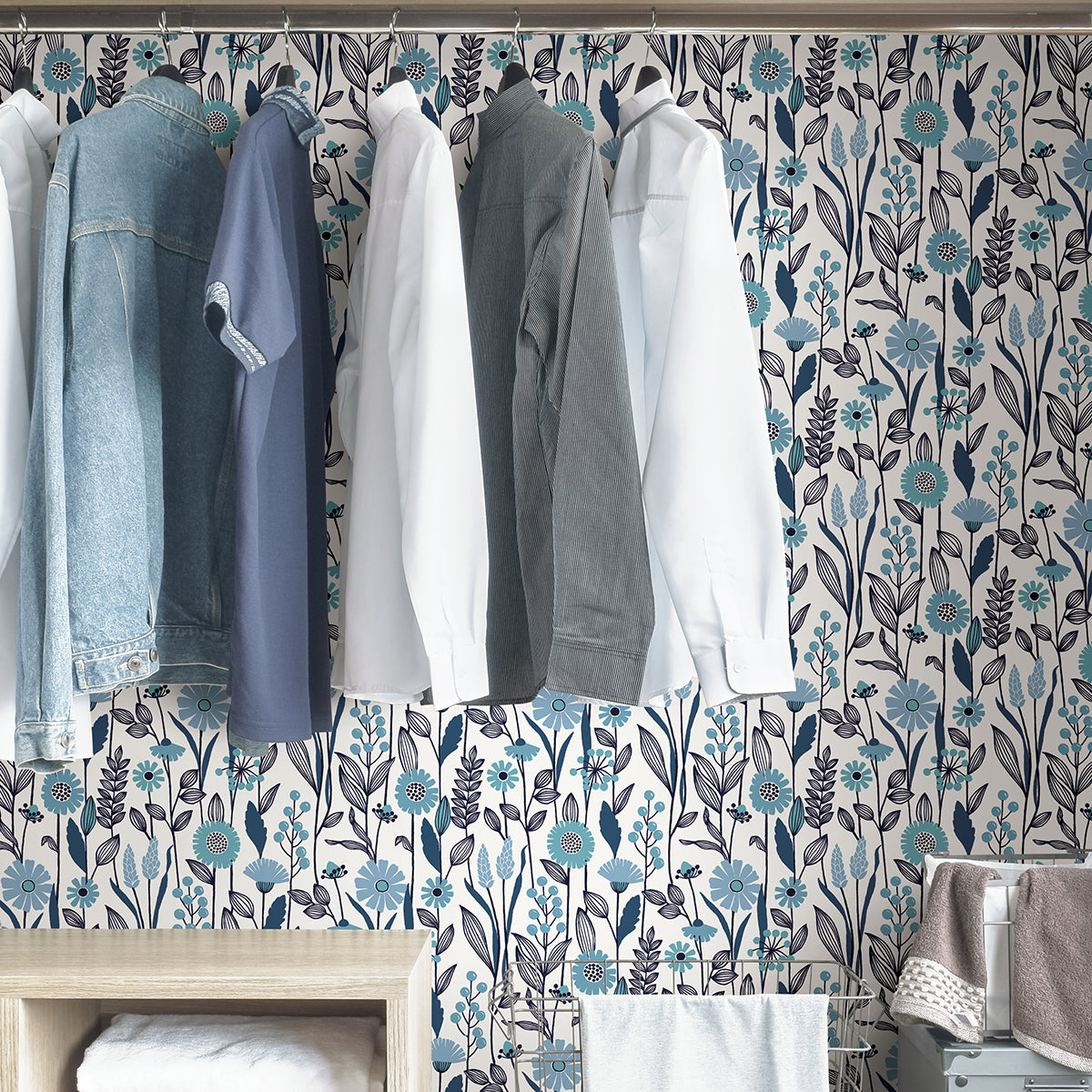 blue-jane-peel-and-stick-wallpaper-york-wallcoverings-nus4043 - York Wallcoverings Wallpaper