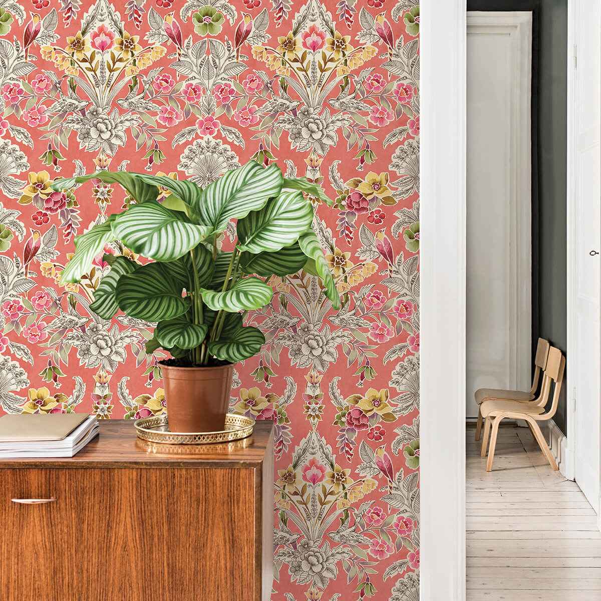 Peach Summer Love Peel and Stick Wallpaper - York Wallcoverings - NUS4049 - York Wallcoverings Wallpaper