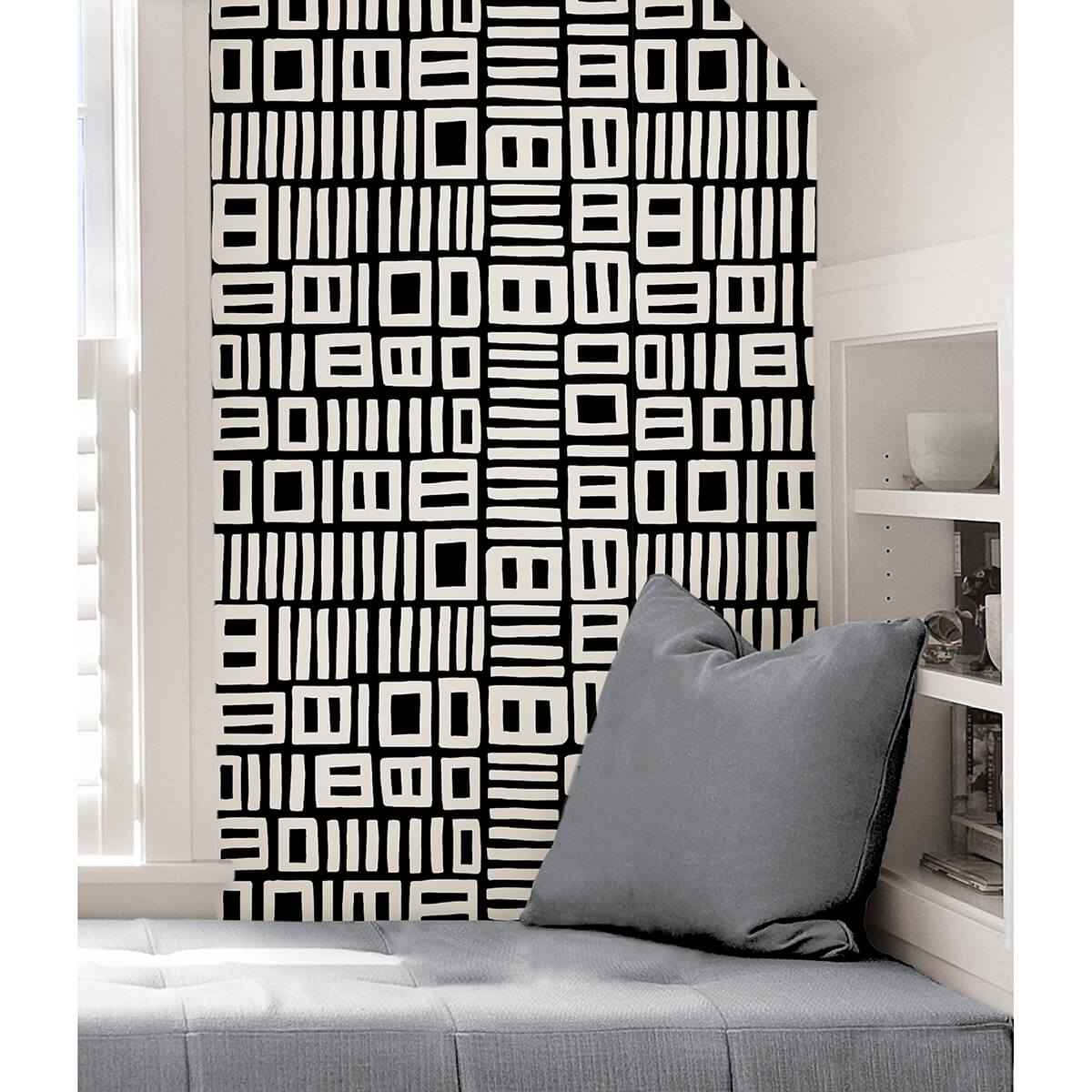 Black Traverse Peel & Stick Wallpaper - York Wallcoverings - BPS4058 - York Wallcoverings Wallpaper