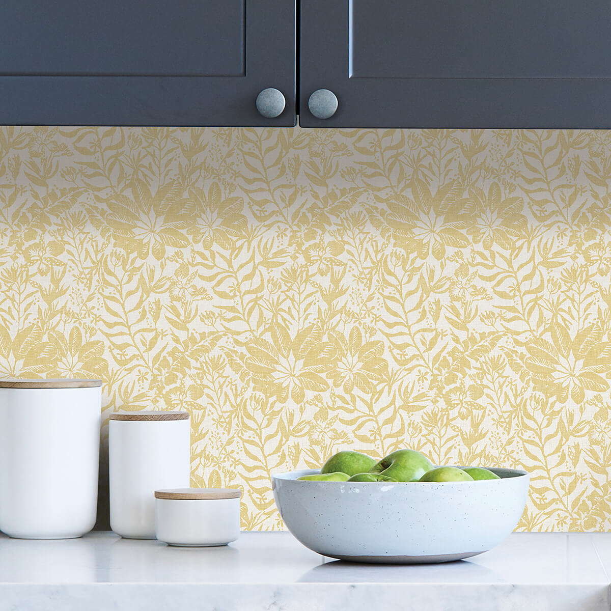 yellow-foliole-peel-and-stick-wallpaper-york-wallcoverings-nus3999 - York Wallcoverings Wallpaper