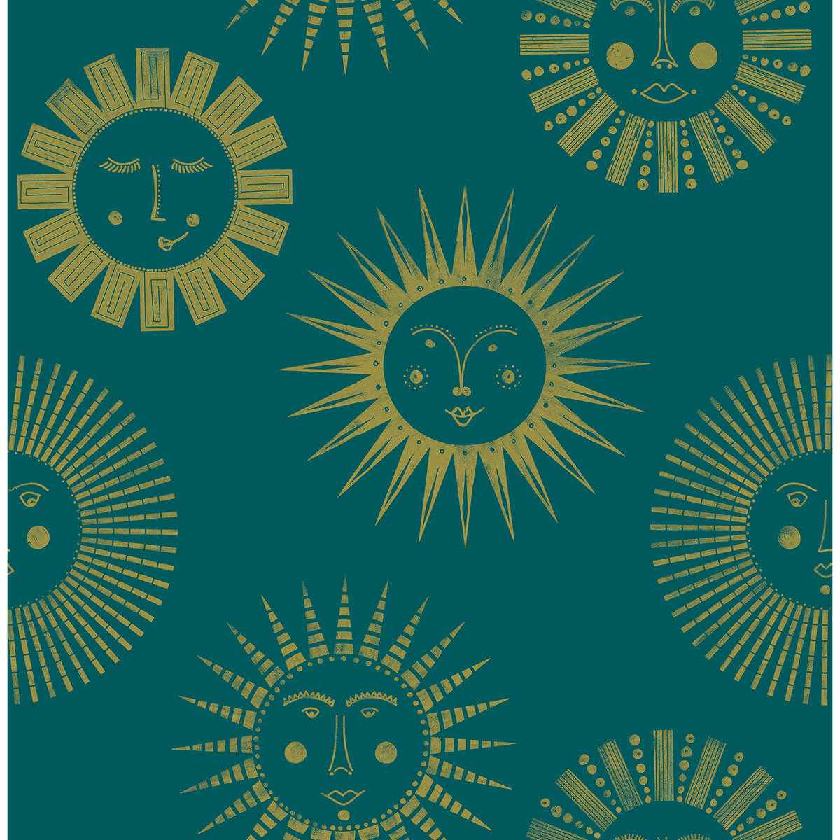 Teal Konark Peel & Stick Wallpaper - York Wallcoverings - NUS4001