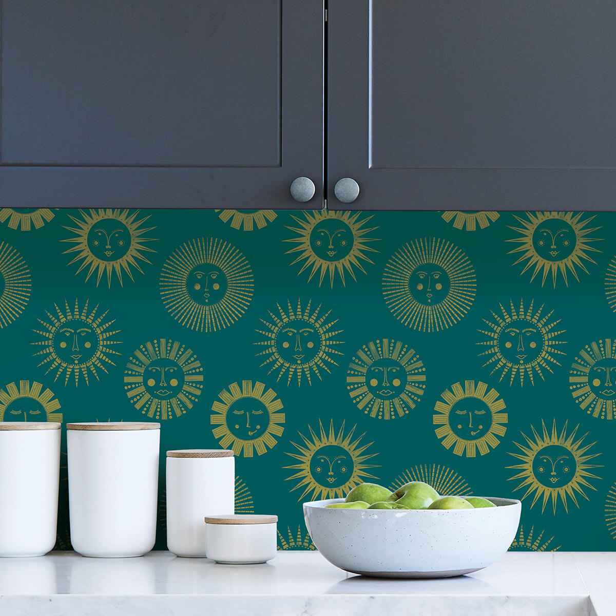 Teal Konark Peel & Stick Wallpaper - York Wallcoverings - NUS4001 - York Wallcoverings Wallpaper