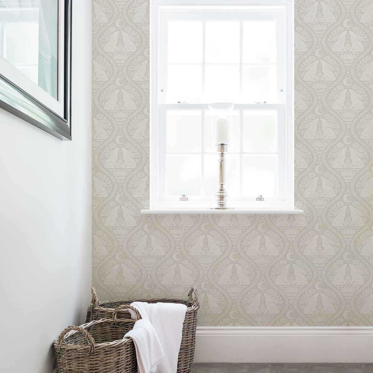 Cream Moon Rabbit Peel and Stick Wallpaper - York Wallcoverings - NUS4010 - York Wallcoverings Wallpaper