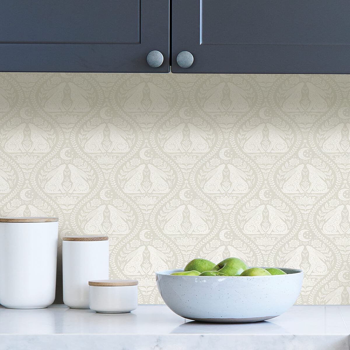 cream-moon-rabbit-peel-and-stick-wallpaper-york-wallcoverings-nus4010 - York Wallcoverings Wallpaper