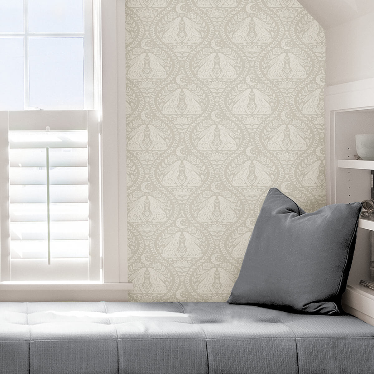 cream-moon-rabbit-peel-and-stick-wallpaper-york-wallcoverings-nus4010 - York Wallcoverings Wallpaper