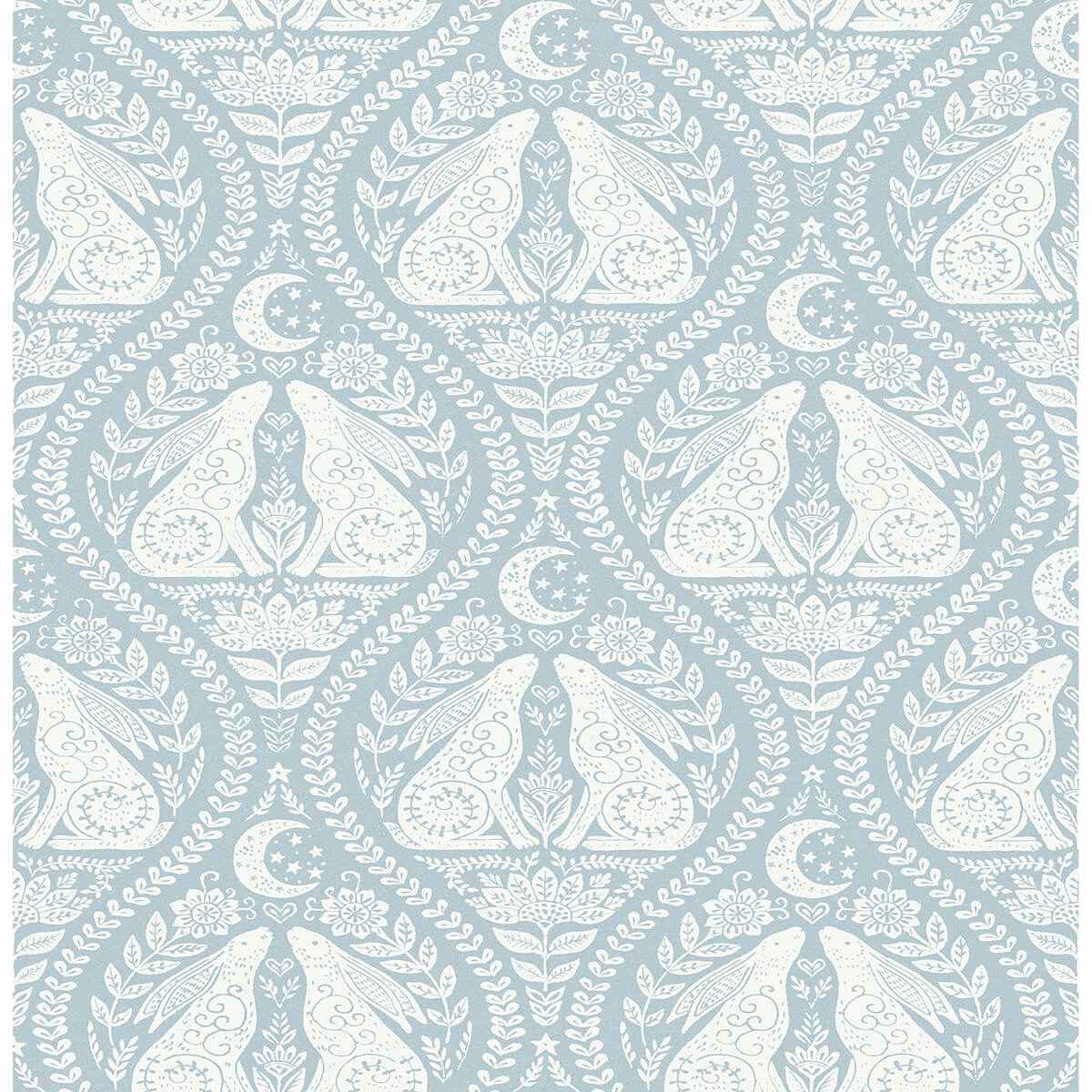 Blue Moon Rabbit Peel & Stick Wallpaper - York Wallcoverings - NUS4011 - York Wallcoverings Wallpaper