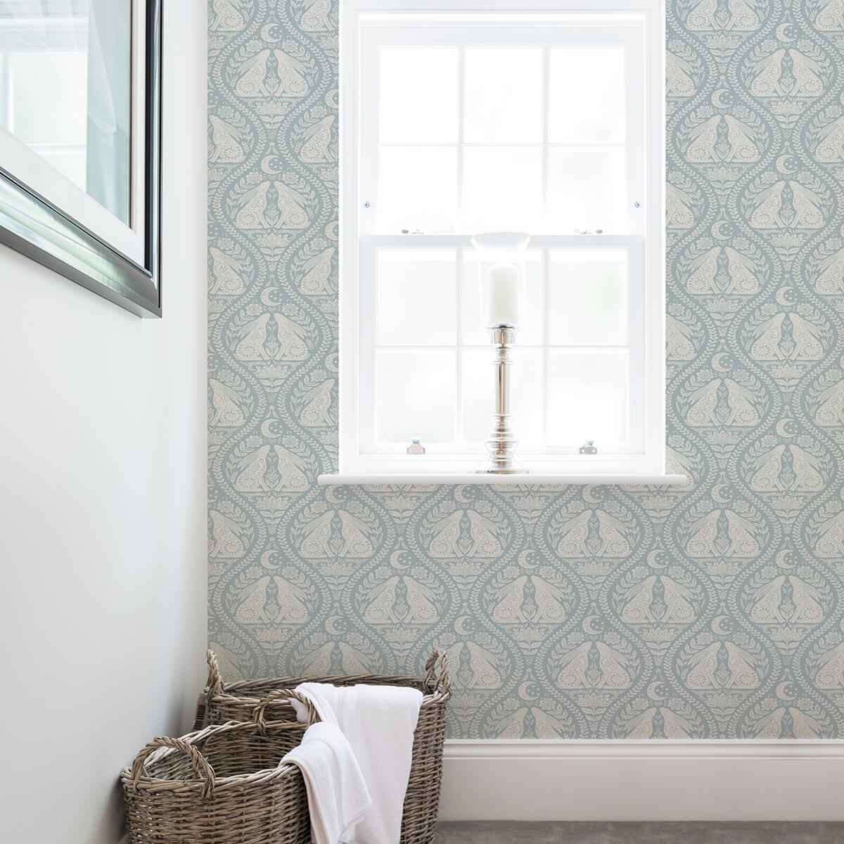 Blue Moon Rabbit Peel & Stick Wallpaper - York Wallcoverings - NUS4011 - York Wallcoverings Wallpaper
