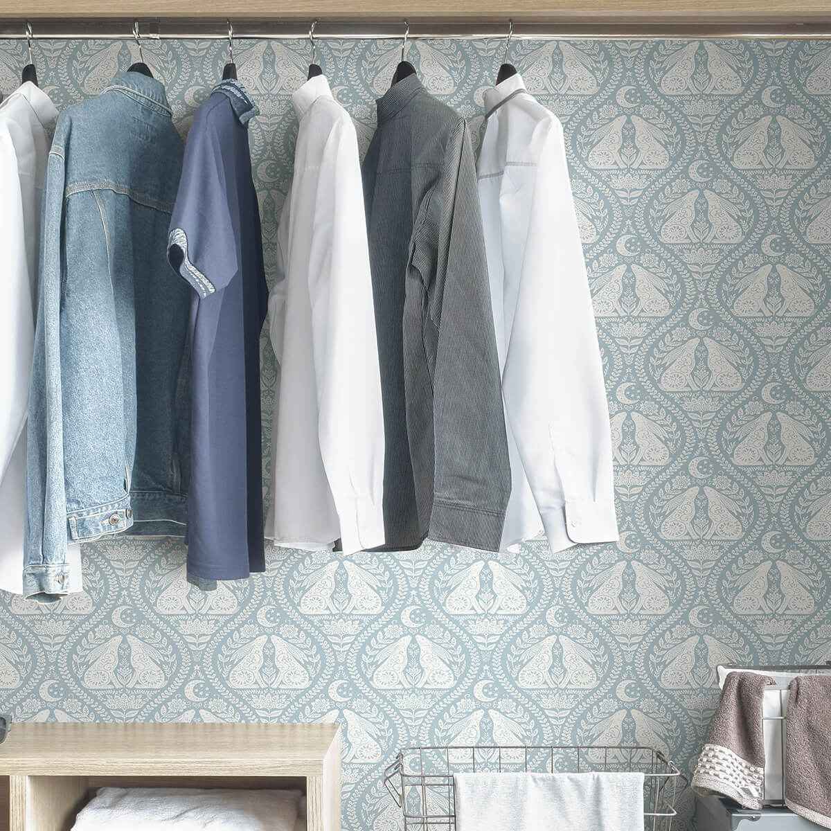 Blue Moon Rabbit Peel & Stick Wallpaper - York Wallcoverings - NUS4011 - York Wallcoverings Wallpaper