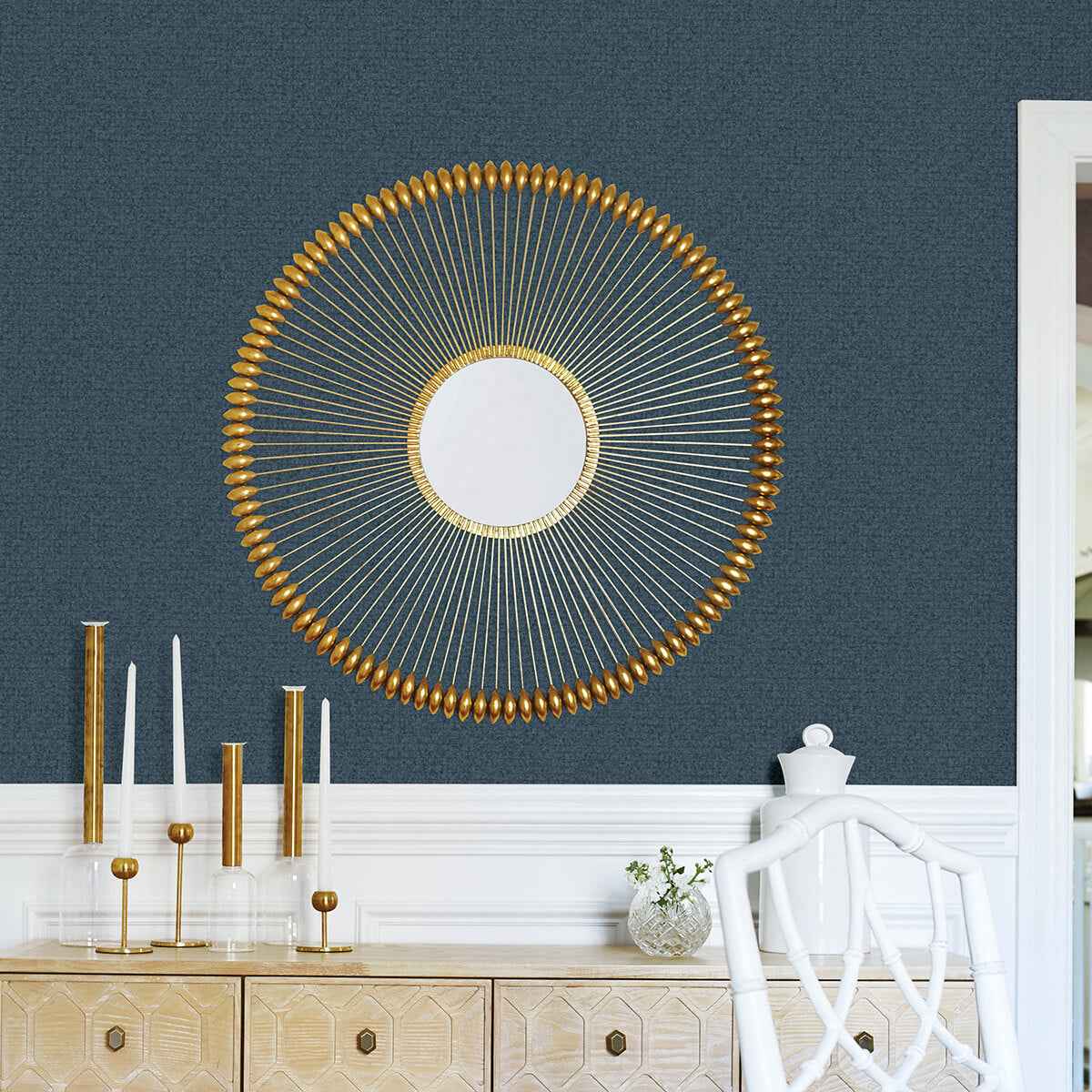 hilbert-indigo-geometric-wallpaper-york-wallcoverings-4025-82502 - York Wallcoverings Wallpaper