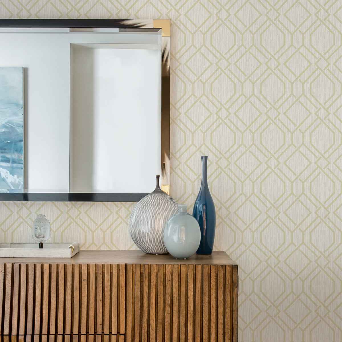 frege-gold-trellis-wallpaper-york-wallcoverings-4025-82515 - York Wallcoverings Wallpaper