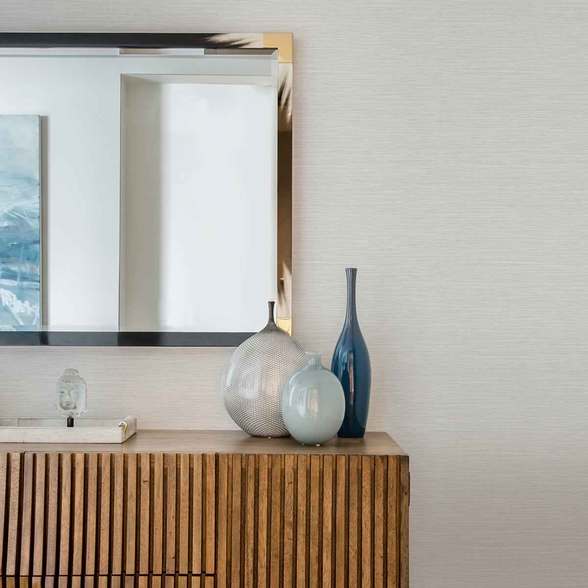 cantor-light-grey-faux-grasscloth-wallpaper-york-wallcoverings-4025-82531 - York Wallcoverings Wallpaper