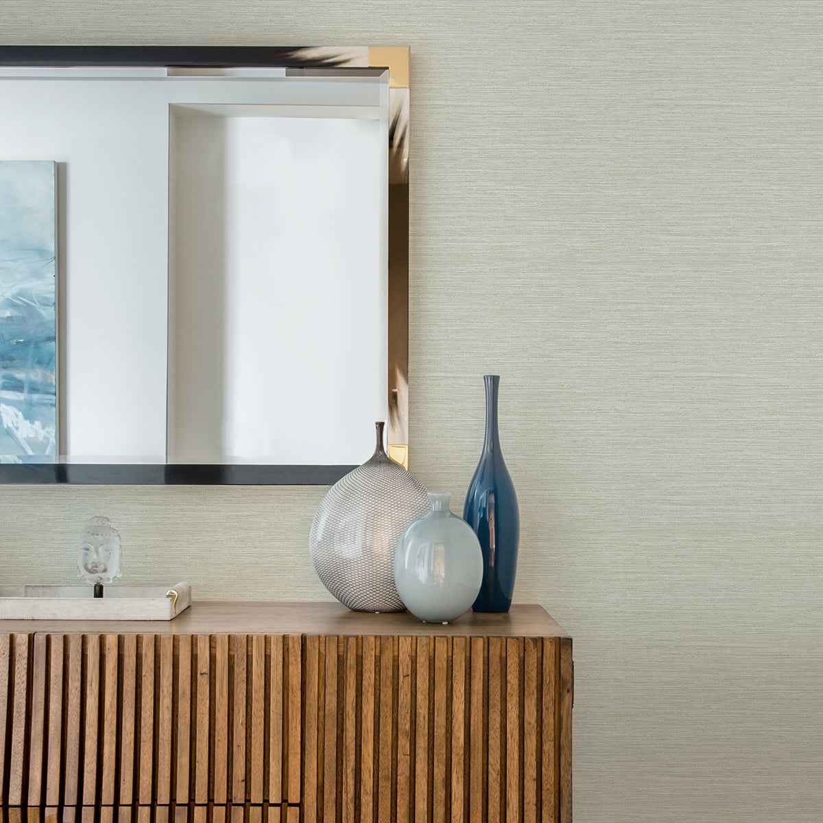 cantor-light-green-faux-grasscloth-wallpaper-york-wallcoverings-4025-82536 - York Wallcoverings Wallpaper