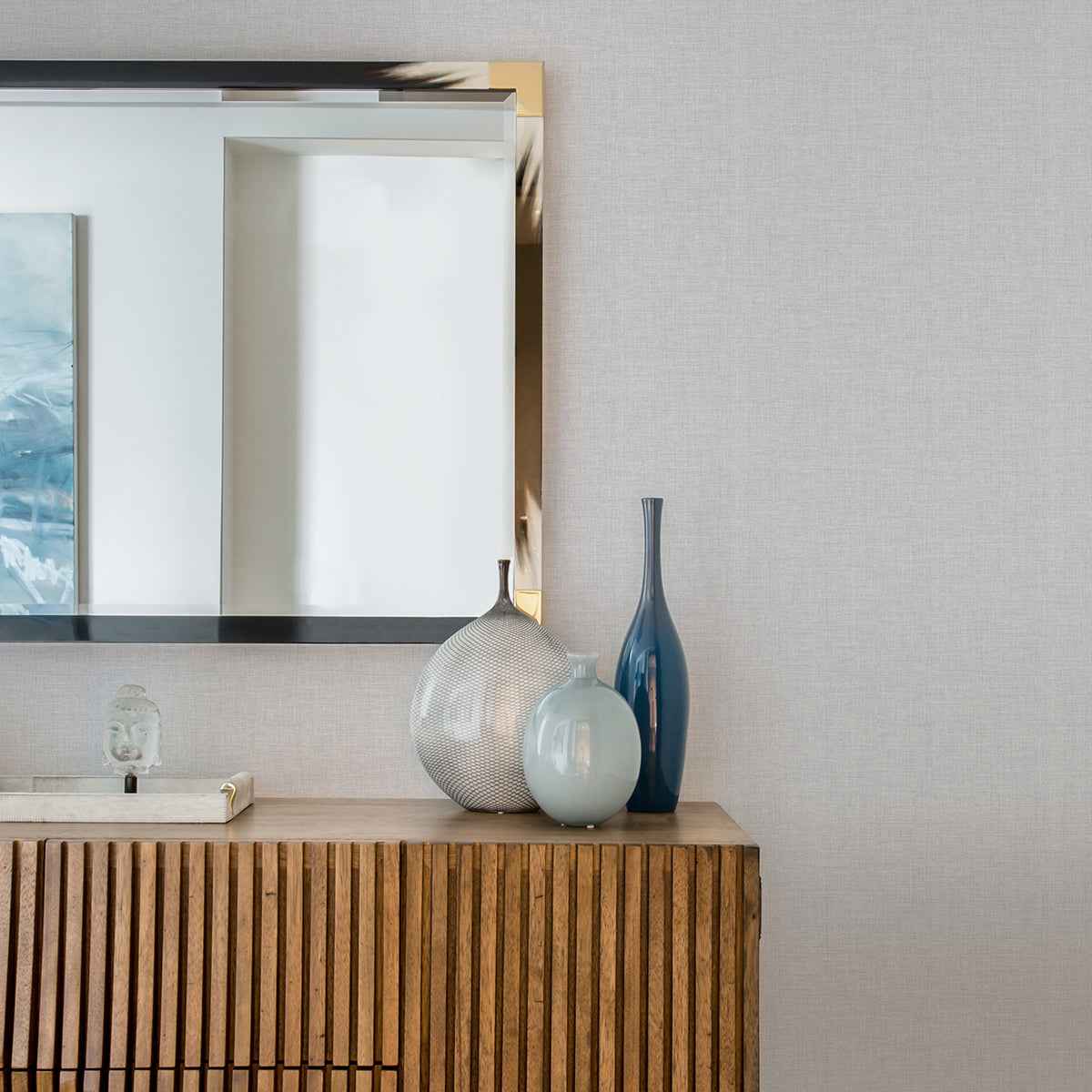 wallis-grey-faux-linen-wallpaper-york-wallcoverings-4025-82546 - York Wallcoverings Wallpaper