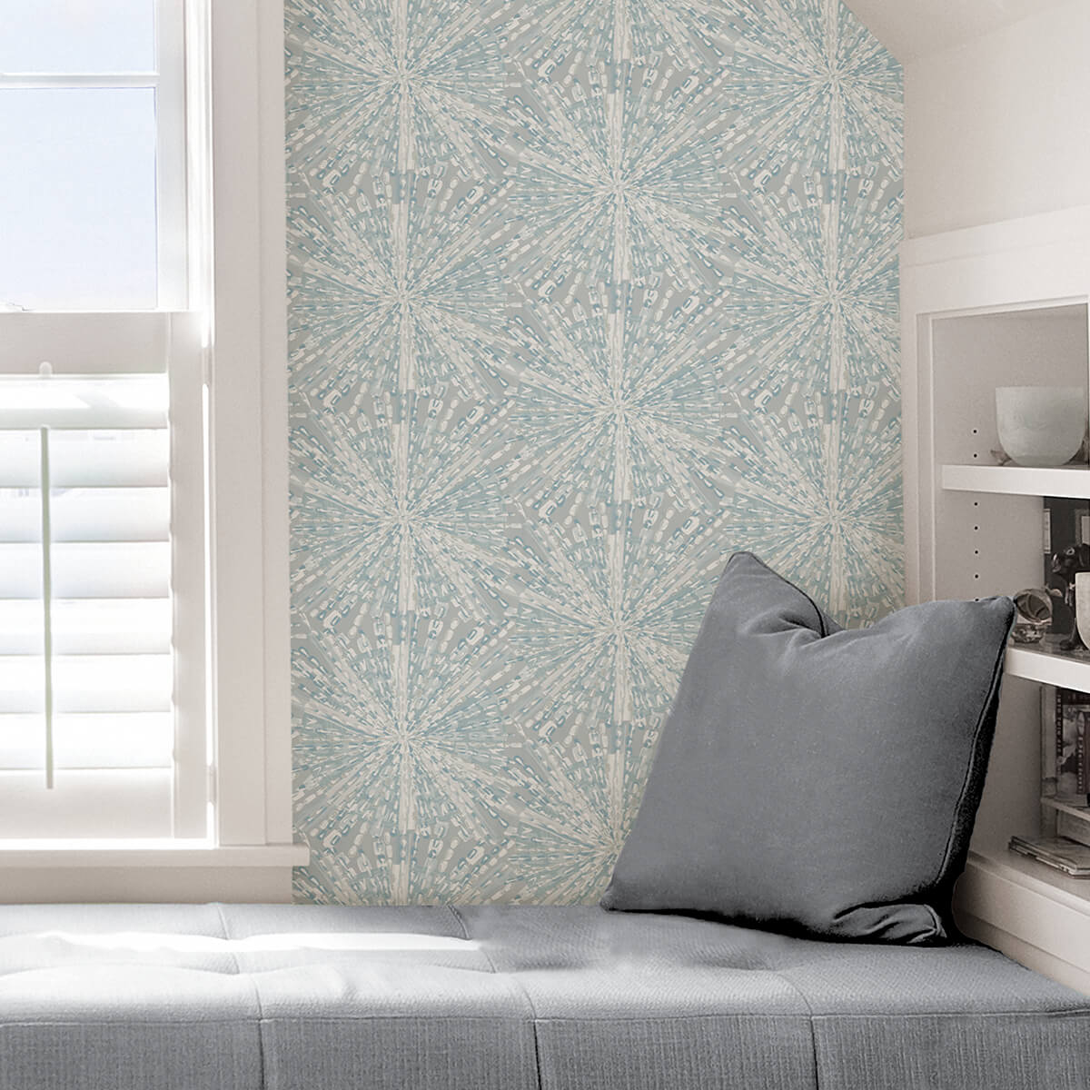 grey-blue-sunburst-peel-and-stick-wallpaper-york-wallcoverings-lls4118 - York Wallcoverings Wallpaper