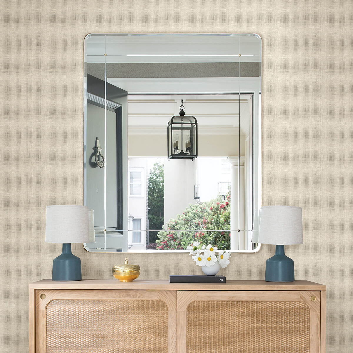 nimmie-taupe-woven-grasscloth-wallpaper-york-wallcoverings-3122-10005 - York Wallcoverings Wallpaper