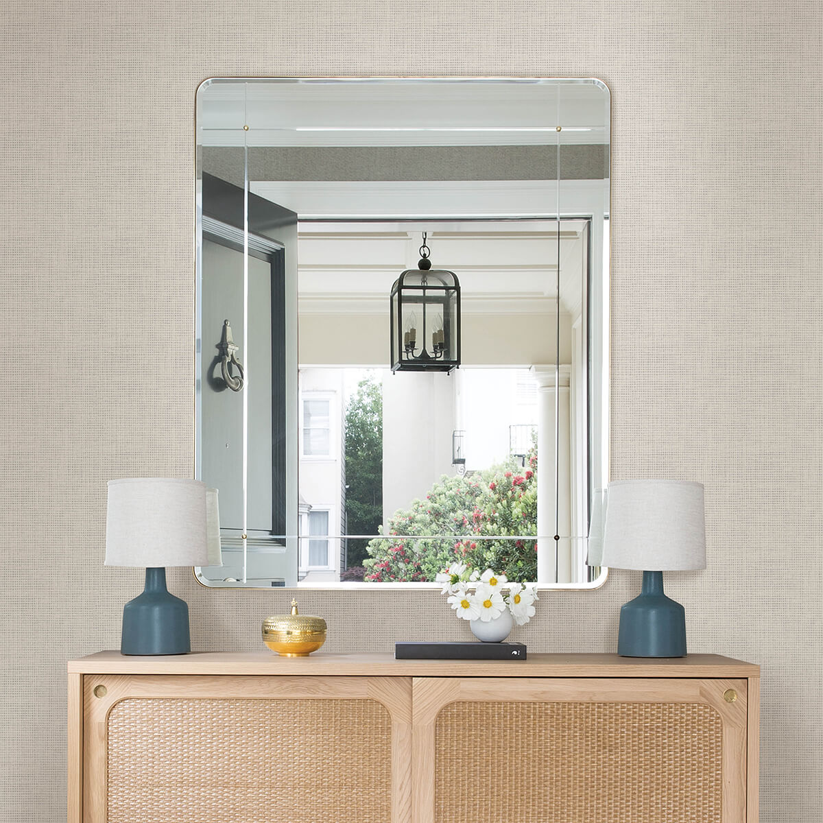 nimmie-light-grey-woven-grasscloth-wallpaper-york-wallcoverings-3122-10010 - York Wallcoverings Wallpaper