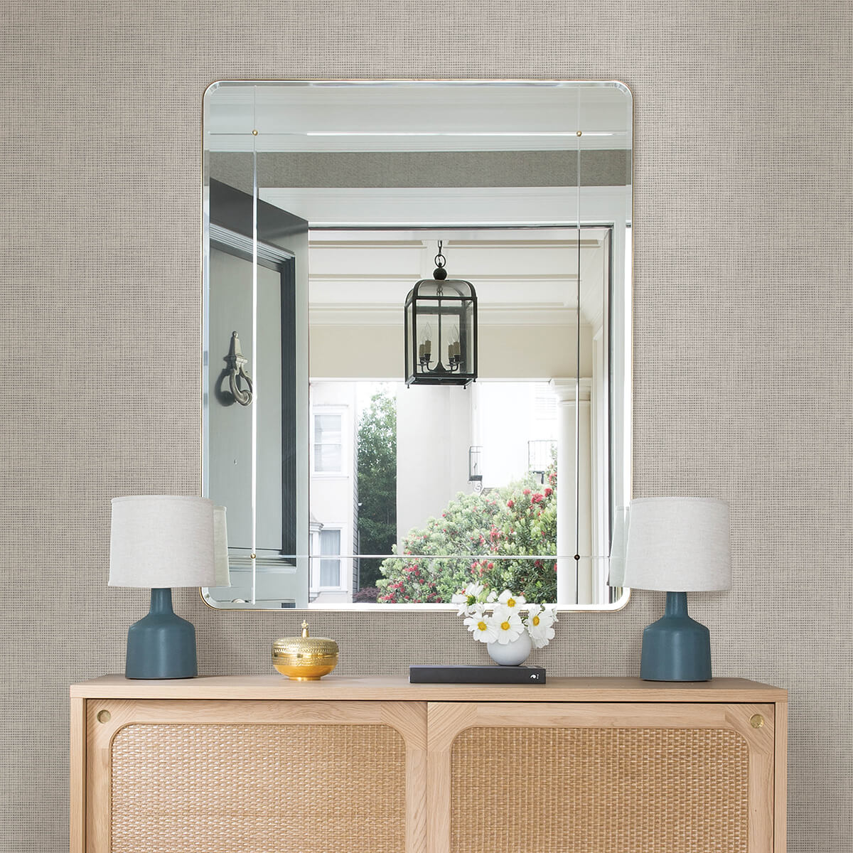 nimmie-stone-woven-grasscloth-wallpaper-york-wallcoverings-3122-10020 - York Wallcoverings Wallpaper
